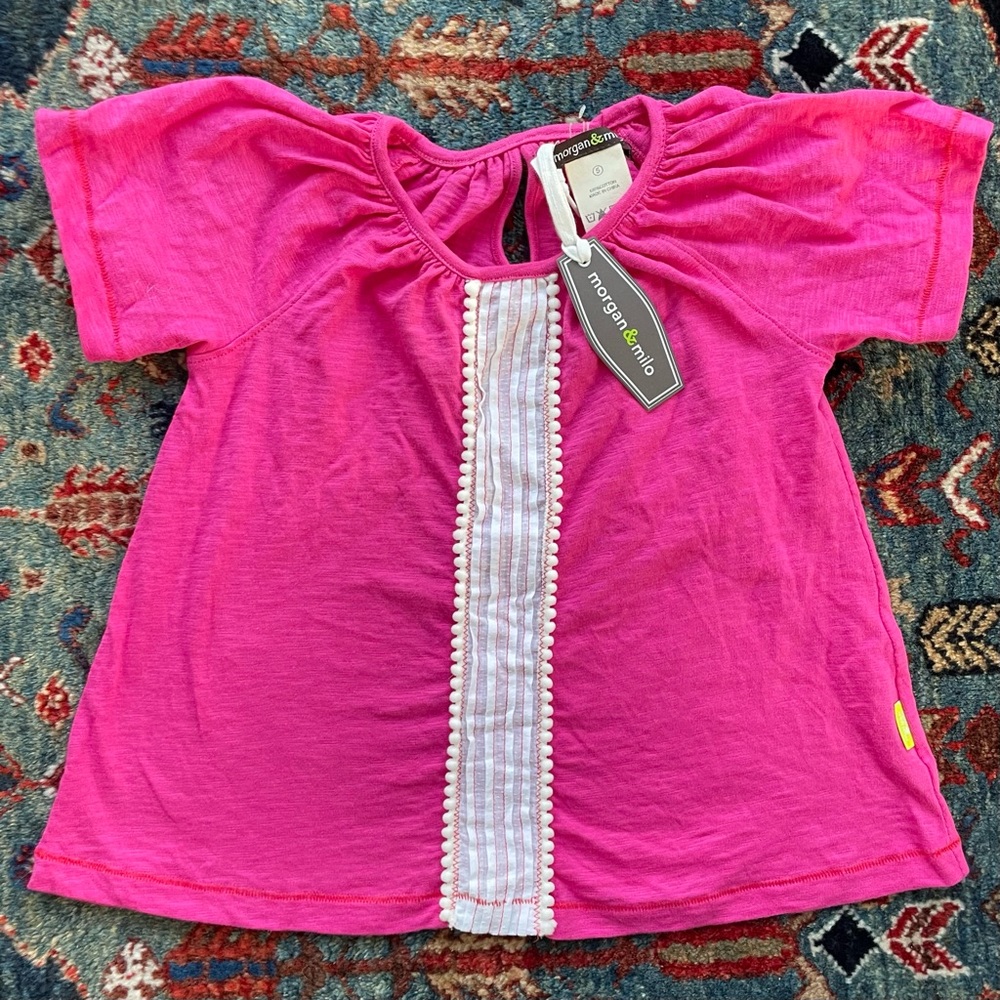 Morgan & Milo Swing Top Pink with Adorable White details